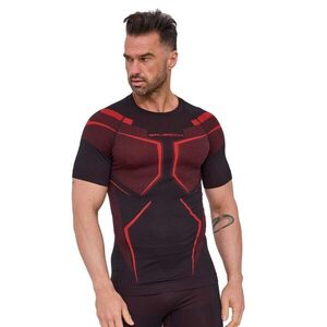 Pánské funkční triko Brubeck Dry s krátkým rukávem SS1466M Black/Red XXL obraz