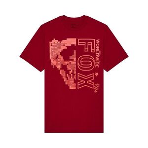 FOX Cyklistické triko s krátkým rukávem - IMAGE SKULL - červená obraz