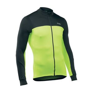 NORTHWAVE Cyklistický dres s dlouhým rukávem letní - FORCE 2 JERSEY LS FULL ZIP - černá/žlutá obraz