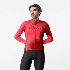 CASTELLI Cyklistický dres s dlouhým rukávem zimní - NEBULA THERMAL - červená obraz