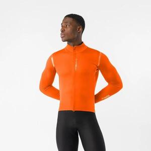 CASTELLI Cyklistická větruodolná bunda - PERFETTO 4 - oranžová obraz