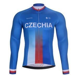 BONAVELO Cyklistický dres s dlouhým rukávem zimní - CZECHIA WINTER - modrá obraz