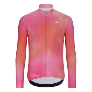 HOLOKOLO Cyklistický dres s dlouhým rukávem zimní - COSMA WINTER - oranžová/růžová obraz