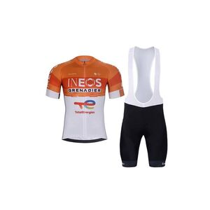 BONAVELO Cyklistický krátký dres a krátké kalhoty - INEOS GRENADIERS 2026 - černá/oranžová/bílá obraz