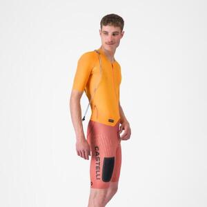 CASTELLI Cyklistická kombinéza - UNLIMITED - oranžová/červená obraz