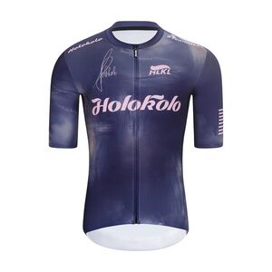 HOLOKOLO Cyklistický dres s krátkým rukávem - TEAM SPIRIT - antracitová/fialová obraz