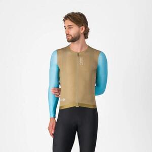 CASTELLI Cyklistický dres s dlouhým rukávem letní - CORRETTO LS - hnědá/modrá obraz