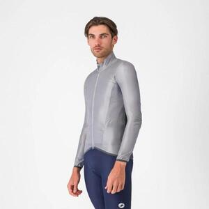 CASTELLI Cyklistická větruodolná bunda - ARIA SHELL 2 - stříbrná obraz