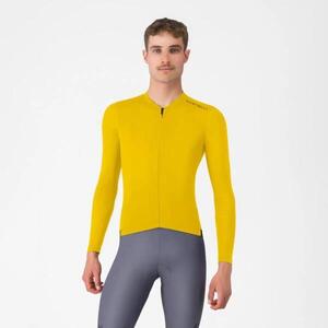 CASTELLI Cyklistický dres s dlouhým rukávem letní - ESPRESSO 2 LS - žlutá obraz