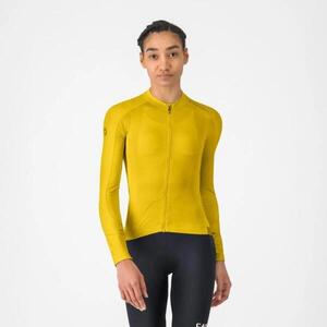 CASTELLI Cyklistický dres s dlouhým rukávem letní - ESPRESSO 2 W - žlutá obraz