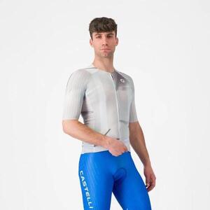 CASTELLI Cyklistický dres s krátkým rukávem - AERO RACE 8S - stříbrná obraz