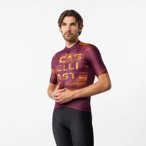 CASTELLI Cyklistický dres s krátkým rukávem - STRATUS LOGO - bordó obraz