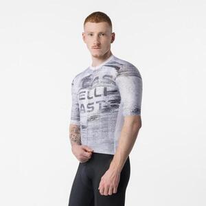 CASTELLI Cyklistický dres s krátkým rukávem - STRATUS LOGO - bílá/šedá obraz