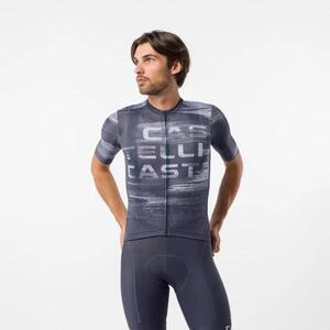 CASTELLI Cyklistický dres s krátkým rukávem - STRATUS LOGO - modrá obraz