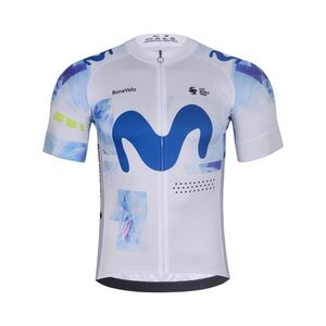 BONAVELO Cyklistický dres s krátkým rukávem - MOVISTAR 2026 - bílá/modrá obraz