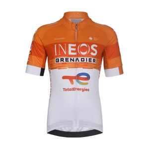 BONAVELO Cyklistický dres s krátkým rukávem - INEOS GRENADIERS KID 2026 - bílá/oranžová obraz