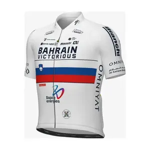 ALÉ Cyklistický dres s krátkým rukávem - BAHRAIN VICTORIOUS CAMPIONE SLOVENIA 2026 - bílá/modrá/červená obraz