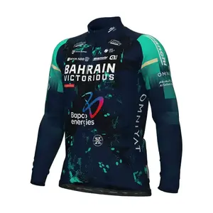 ALÉ Cyklistický dres s dlouhým rukávem letní - BAHRAIN VICTORIOUS 2026 - modrá/zelená obraz