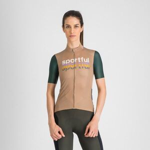 SPORTFUL Cyklistický dres s krátkým rukávem - SUPERGIARA LOGO 2 - hnědá/zelená obraz
