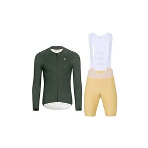 HOLOKOLO Cyklistický dlouhý dres a kalhoty - ELEVATE - béžová/zelená obraz