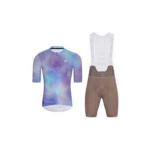 HOLOKOLO Cyklistický krátký dres a krátké kalhoty - COSMA - hnědá/světle modrá/fialová obraz