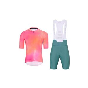HOLOKOLO Cyklistický krátký dres a krátké kalhoty - COSMA - modrá/oranžová/růžová obraz