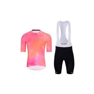 HOLOKOLO Cyklistický krátký dres a krátké kalhoty - COSMA - černá/oranžová/růžová obraz