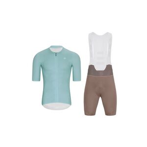 HOLOKOLO Cyklistický krátký dres a krátké kalhoty - ELEVATE - hnědá/světle modrá obraz