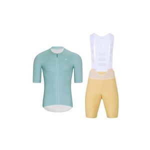 HOLOKOLO Cyklistický krátký dres a krátké kalhoty - ELEVATE - béžová/světle modrá obraz