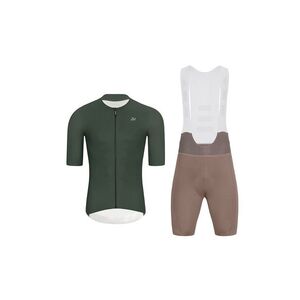 HOLOKOLO Cyklistický krátký dres a krátké kalhoty - ELEVATE - zelená/hnědá obraz