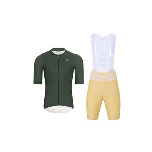 HOLOKOLO Cyklistický krátký dres a krátké kalhoty - ELEVATE - béžová/zelená obraz