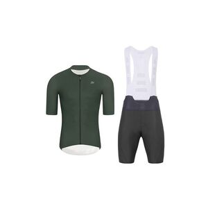 HOLOKOLO Cyklistický krátký dres a krátké kalhoty - ELEVATE - antracitová/zelená obraz