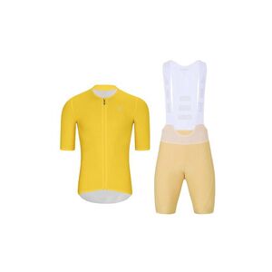 HOLOKOLO Cyklistický krátký dres a krátké kalhoty - ELEVATE - béžová/žlutá obraz