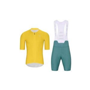 HOLOKOLO Cyklistický krátký dres a krátké kalhoty - ELEVATE - modrá/žlutá obraz