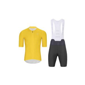 HOLOKOLO Cyklistický krátký dres a krátké kalhoty - ELEVATE - antracitová/žlutá obraz