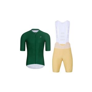 HOLOKOLO Cyklistický krátký dres a krátké kalhoty - AEROLITE - béžová/zelená obraz