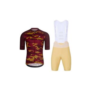 HOLOKOLO Cyklistický krátký dres a krátké kalhoty - CAMOTRAIL - béžová/bordó obraz