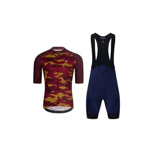 HOLOKOLO Cyklistický krátký dres a krátké kalhoty - CAMOTRAIL - modrá/černá/bordó obraz