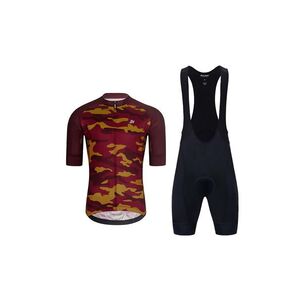 HOLOKOLO Cyklistický krátký dres a krátké kalhoty - CAMOTRAIL - černá/bordó obraz