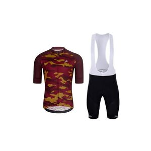 HOLOKOLO Cyklistický krátký dres a krátké kalhoty - CAMOTRAIL - bordó/černá obraz