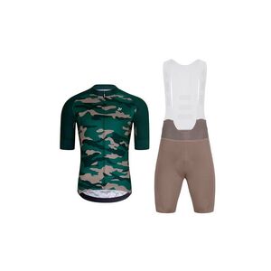 HOLOKOLO Cyklistický krátký dres a krátké kalhoty - CAMOTRAIL - hnědá/zelená obraz