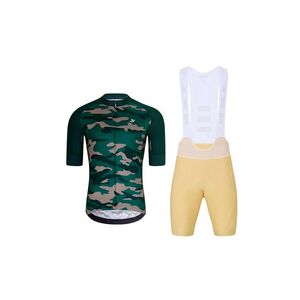 HOLOKOLO Cyklistický krátký dres a krátké kalhoty - CAMOTRAIL - béžová/zelená obraz