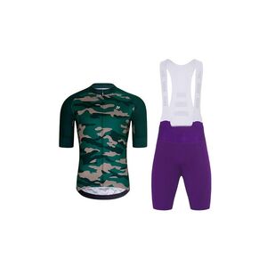 HOLOKOLO Cyklistický krátký dres a krátké kalhoty - CAMOTRAIL - fialová/zelená obraz