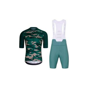 HOLOKOLO Cyklistický krátký dres a krátké kalhoty - CAMOTRAIL - modrá/zelená obraz