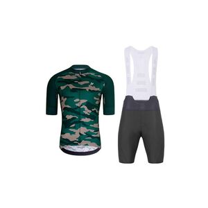 HOLOKOLO Cyklistický krátký dres a krátké kalhoty - CAMOTRAIL - antracitová/zelená obraz