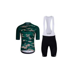 HOLOKOLO Cyklistický krátký dres a krátké kalhoty - CAMOTRAIL - černá/zelená obraz