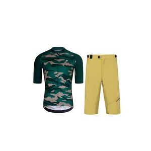 HOLOKOLO Cyklistický MTB dres a kalhoty - CAMOTRAIL - béžová/zelená obraz
