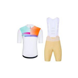 HOLOKOLO Cyklistický krátký dres a krátké kalhoty - SPECTRO - béžová/bílá obraz
