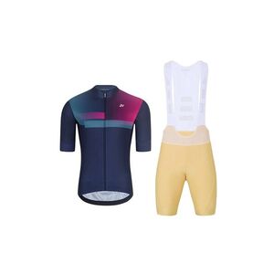 HOLOKOLO Cyklistický krátký dres a krátké kalhoty - SPECTRO - béžová/modrá obraz