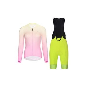 RIVANELLE Cyklistický dlouhý dres a kalhoty - ELEVATE - žlutá/černá/růžová/vícebarevná obraz